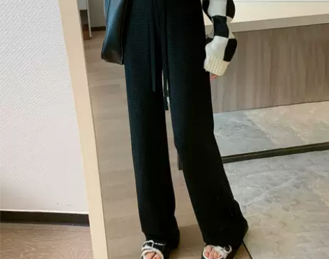 针织阔腿裤女秋冬 S码 全新吊牌在，包邮有...