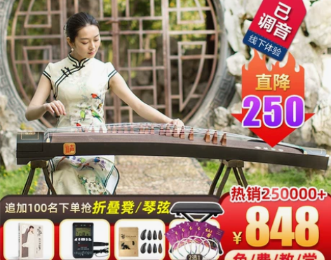 【女王价】仙声乐器初学者古筝教学古筝专业演...