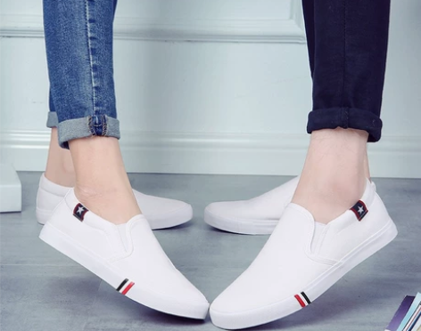 春秋季新款大码男士情侣款帆布鞋男鞋韩版套脚...