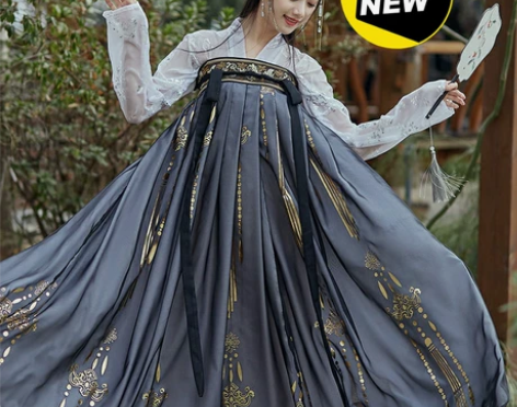 艺缕 黑云鹤汉服 上襦下裙 全新 m码 无...