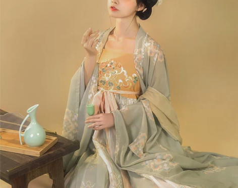 诃子裙汉服全套原创夏季薄款女改良大袖衫披帛...