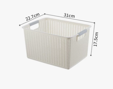 藤编收纳筐塑料镂空水果厨房零食整理置物篮子...