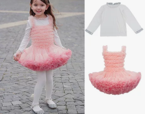 公主风蓬蓬纱礼服渐变连衣tutut裙 尺码...