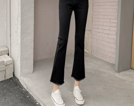 小米熊2021春秋新款牛仔裤女修身高腰显瘦...