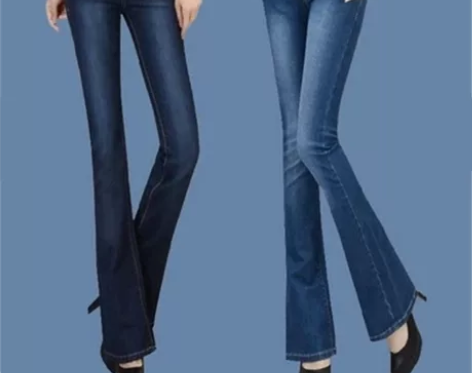 2018秋冬新款高腰加绒加厚微喇叭牛仔裤女...