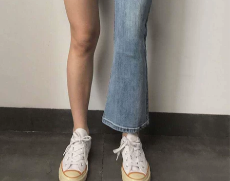 黑色微胖女生高腰九分牛仔裤女春夏2022大...