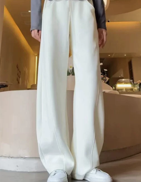 高腰休闲裤 休闲裤卫裤高街运动女秋冬垂感拖...