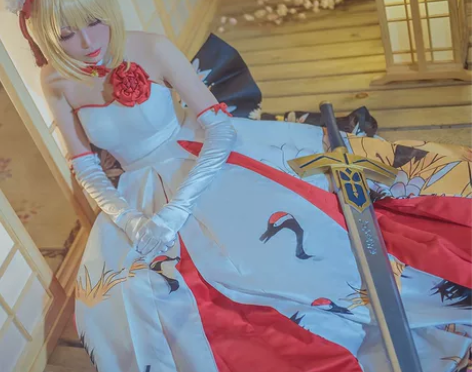 绝色漫 saber仙鹤cos和风礼服花嫁 ...