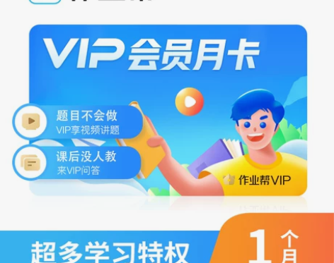 作业帮vip会员一个月作业帮月卡直充自己账...