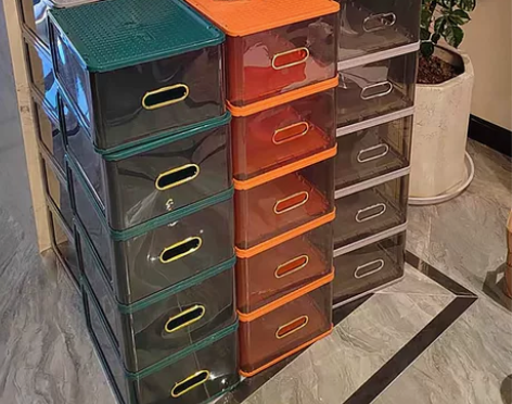 耐奔塑料鞋盒收纳盒透明鞋架鞋柜收纳神器省空...