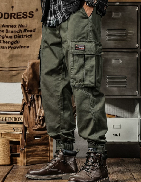 裤工装 裤子工装裤美式复古裤男多袋秋季宽松...