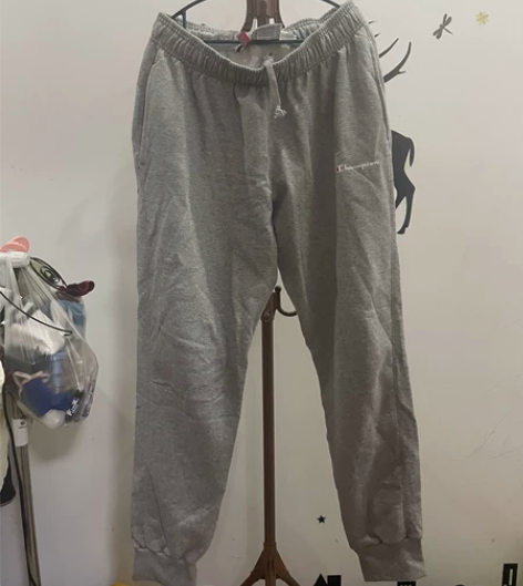 冠军灰色加绒运动裤L/180码 腰围不拉伸...