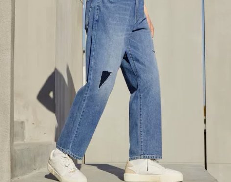 森马牛仔裤男2022韩系宽松潮流直筒裤男士...