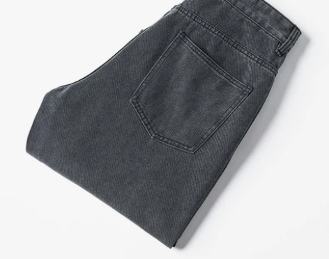 众尼2022日系烟灰色宽松阔腿牛仔裤男潮牌...