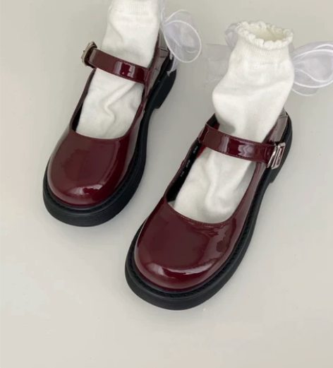 自然卷2022新款玛丽珍鞋日系jk软妹圆头...