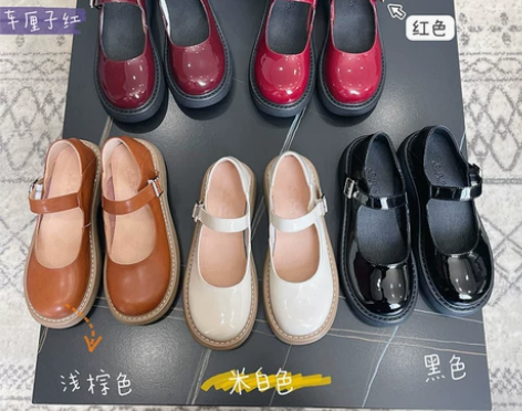 自然卷2022新款玛丽珍鞋日系jk软妹圆头...