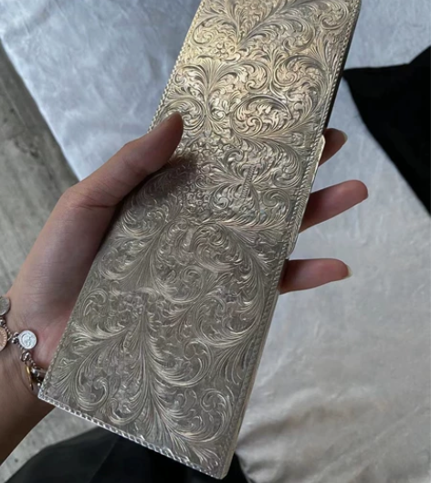 vintage纯银欧洲回流银盒收纳盒文具盒...