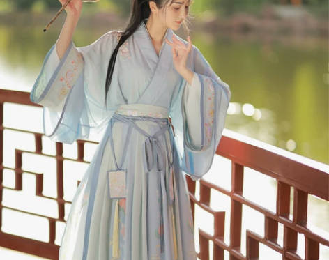 正品原创汉服女古装齐腰晋制交领仙气全套飘逸...