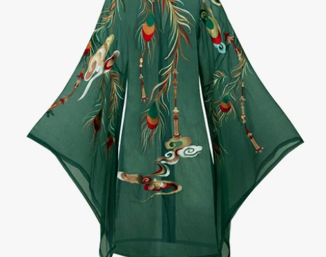 都城南庄汉服长安花大袖衫女中国风满绣白菜汉...