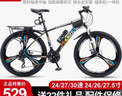 凤凰山地车自行车男女成人24/27变速学生...