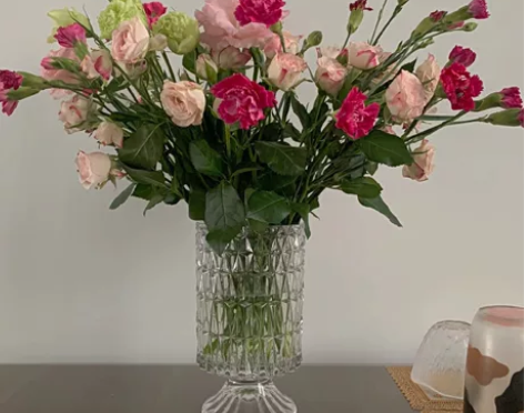【玻璃花瓶清仓】玻璃高脚花瓶摆件客厅水养干...