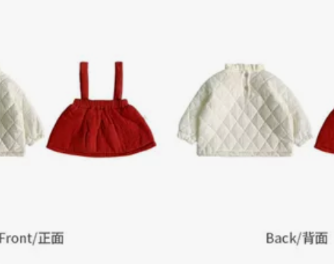 女童套装韩版童装女宝宝棉服冬季加棉背带裙上...