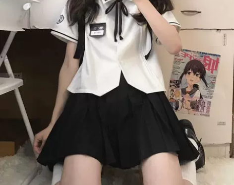 栗子猪JK制服裙20褶女生校服制服纯色百褶...