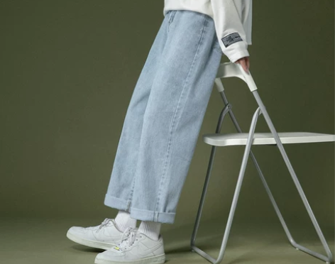 【狂欢价】浅色牛仔裤女生宽松直筒夏季薄款高...