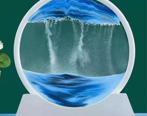 大号12寸抖音爆款创意3d立体流沙画沙漏摆...