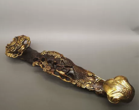 鎏金铜如意装饰工艺品古玩杂项古董收藏品农村...