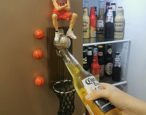 网红篮球壁挂式啤酒起子软磁铁冰箱贴开瓶器灌...