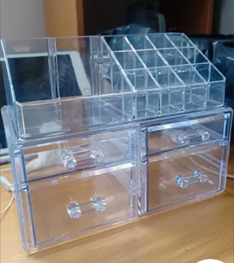 透明化妆品收纳盒29.9元包邮 塑料防尘桌...