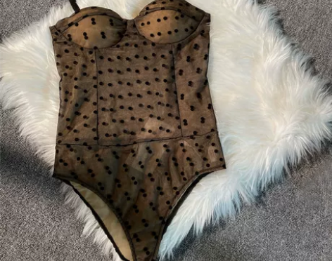 ?2022新款带胸垫性感蕾丝波点吊带背心内...