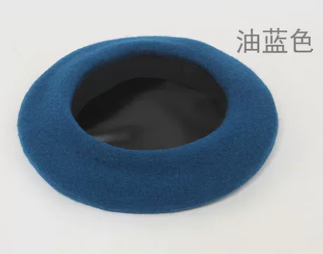 油蓝色孔雀蓝大头围贝雷帽头围在58-60，...