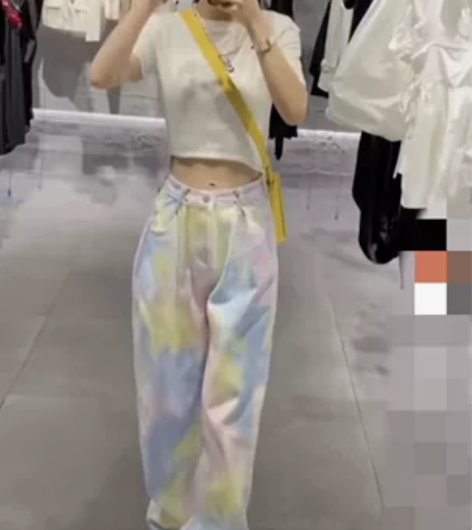 （杨依姗）彩虹收扣阔腿裤，大长腿，显腿长！...