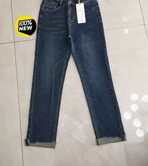 长裤，女，27码，弹力时尚毛边烟管修身直筒...