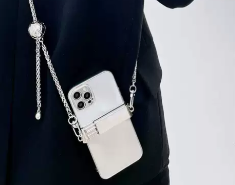 手机挂绳 手机挂绳ins金属夹斜挎背带链条...