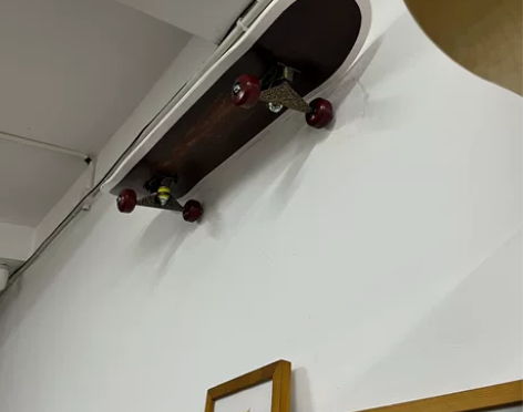 【滑板家私】滑板一体墙面置物架，30英寸标...