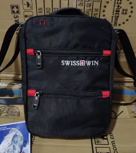 swisswin瑞士军刀单肩包男士斜挎包帆...