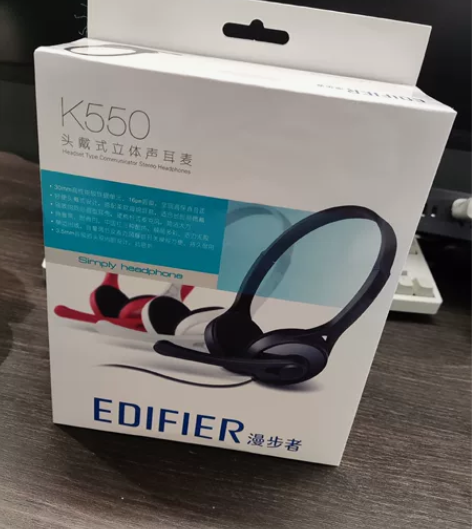 漫步者 K550头戴式耳机, 带麦克风 网...