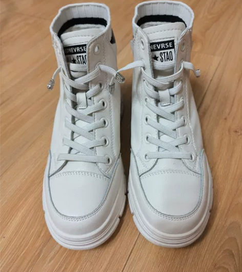 纯真皮34码高帮休闲内增高鞋[包邮]此鞋9...