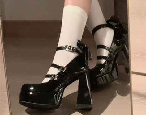 单鞋工作鞋单鞋黑猫集市定金原创星月鞋y2k...