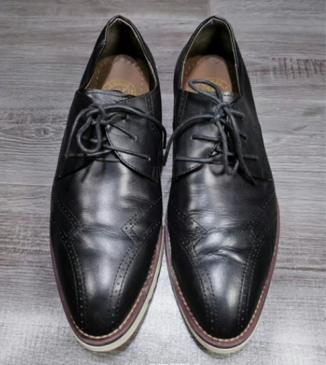 38码240骆驼品牌男鞋真皮皮鞋头层牛皮系...