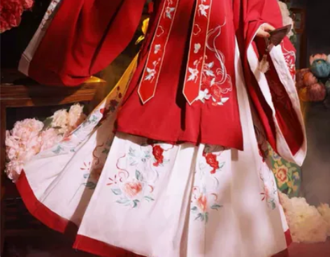 玉术原创汉服女花嫁明制汉服重工刺绣秋冬套装...