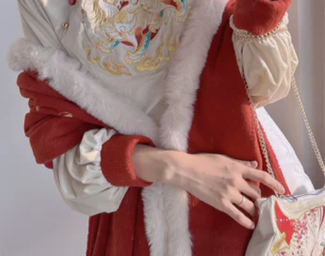 汉服汉服新中式改良壹仟鲤少女改良过年旗袍连...
