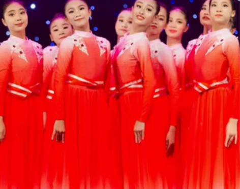 大摆裙 长裙大摆裙我和我的祖国儿童演出服万...