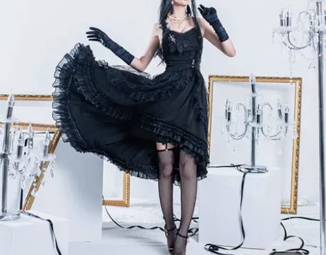叶卡捷琳娜op哥特黑暗jsk连衣裙纯色Lo...