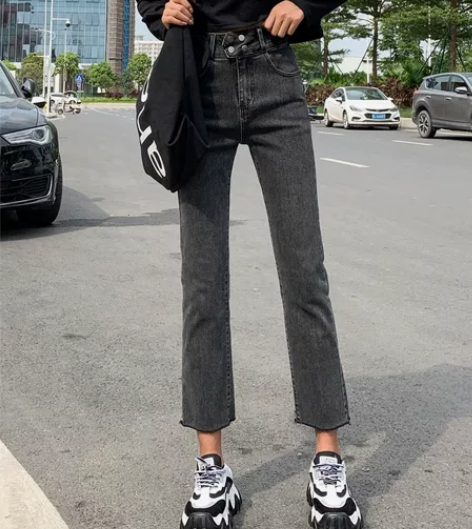 【焕新价】直筒牛仔裤女2020年秋季新款高...