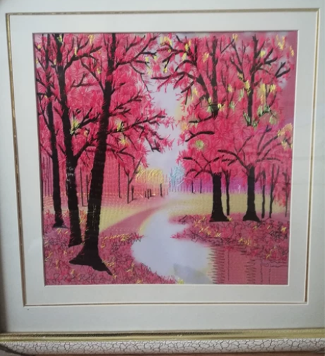 全新刺绣壁画,48*48cm,同城自取不包...