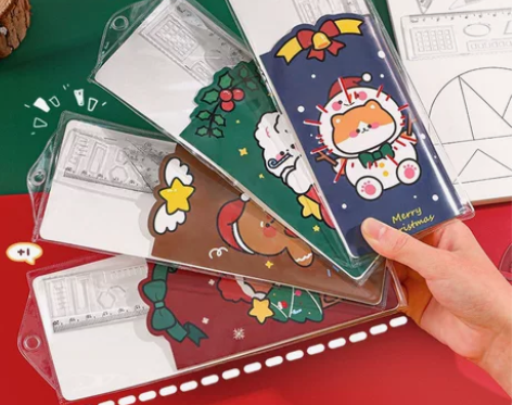 【限时抢购】8套学生卡通圣诞套尺 可爱三角...